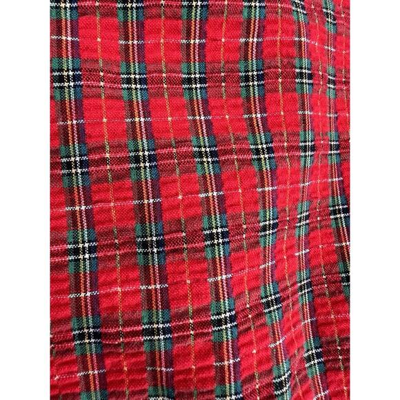 Vintage 80s Youngland Red Plaid Seersucker Dress Bows Lace Collar Size 8 USA - Picture 6 of 12